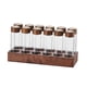 thumbnail image 5 of Dispensador de granos de café Contenedores de almacenamiento de granos de café de vidrio Transparente con soporte de madera Tarro de granos de café 12 hoyos 17g perfecl tarro de almacenamiento, 5 of 8