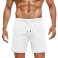 thumbnail image 7 of hoksml Men's Waffle Knit Drawstring Casual Shorts, Contrast Cuff Breathable Athletic Shorts for Sports Daily Wear, 7 of 7