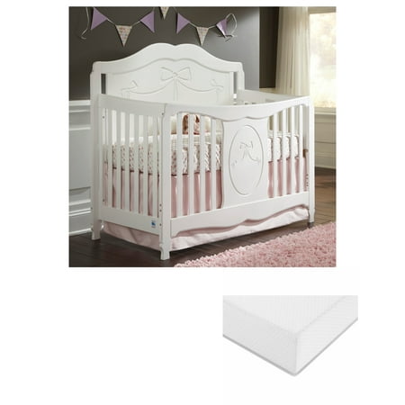 Storkcraft Princess 4 in 1 Convertible Crib with BONUS Graco Premium Foam (Best 4 In 1 Baby Cribs)