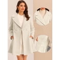 thumbnail image 3 of Abrigo Elegante para Mujer con Solapa Abrigo Largo con Cinturón de Invierno Albaricoque Claro L, 3 of 6