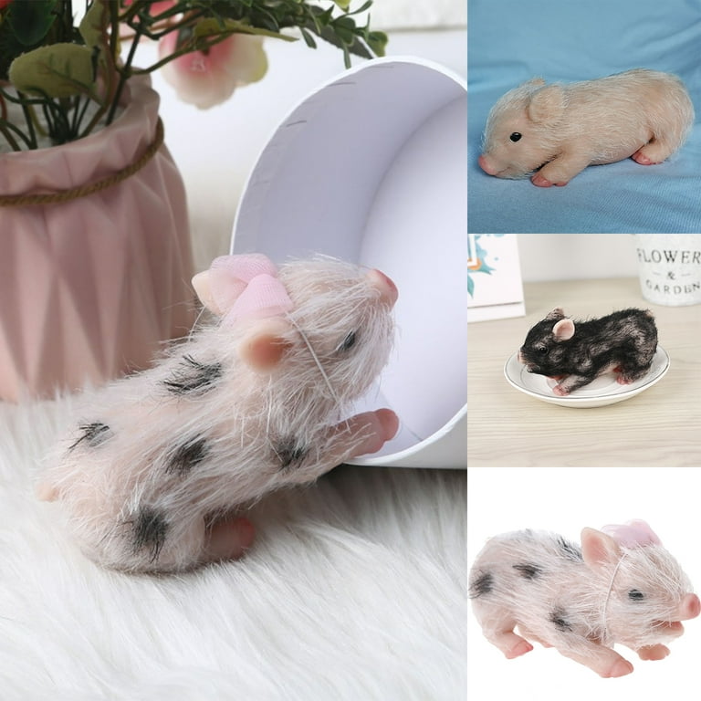 Reborn Silicone Mini Baby Pig Full Body Lifelike Piglet 5inches 