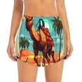 thumbnail image 4 of Lsque Cool Camel Oasis Vibes Printed Women's Running Shorts with Liner Pockets,Elastic Quick Dry Workout Athletic Gym Yoga Shorts,Womens High Waist Shorts-XX-Large, 4 of 9