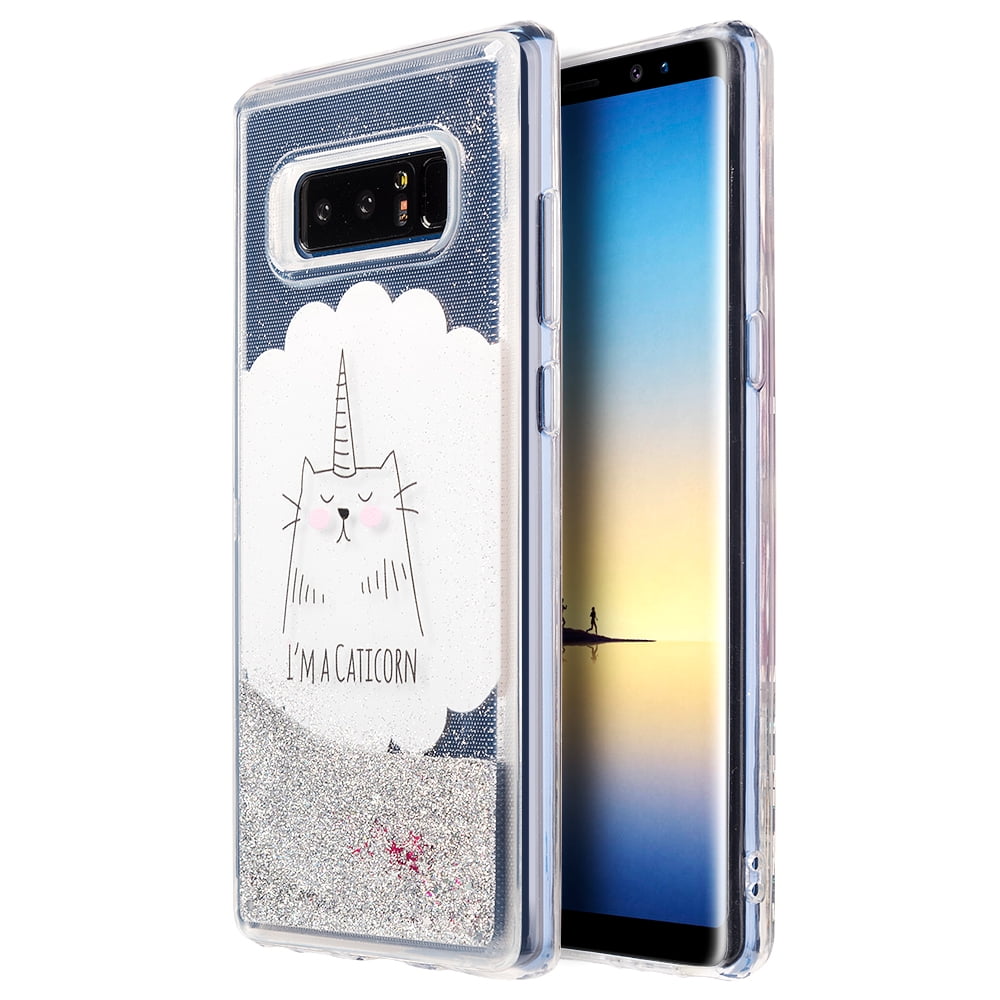 SUMACLIFE Sparkling Waterfall "I'm a Caticorn" Protective Phone Case for Samsung Galaxy Note 8 (Exact Perfect Fit)