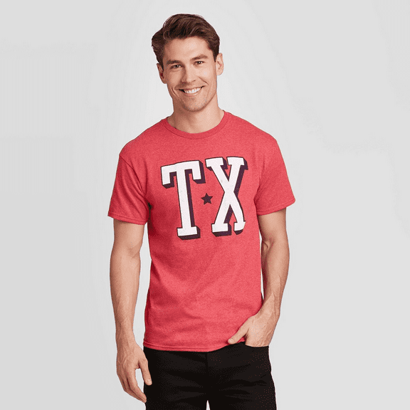 Men's Short Sleeve TX Graphic T-Shirt - Red, Medium