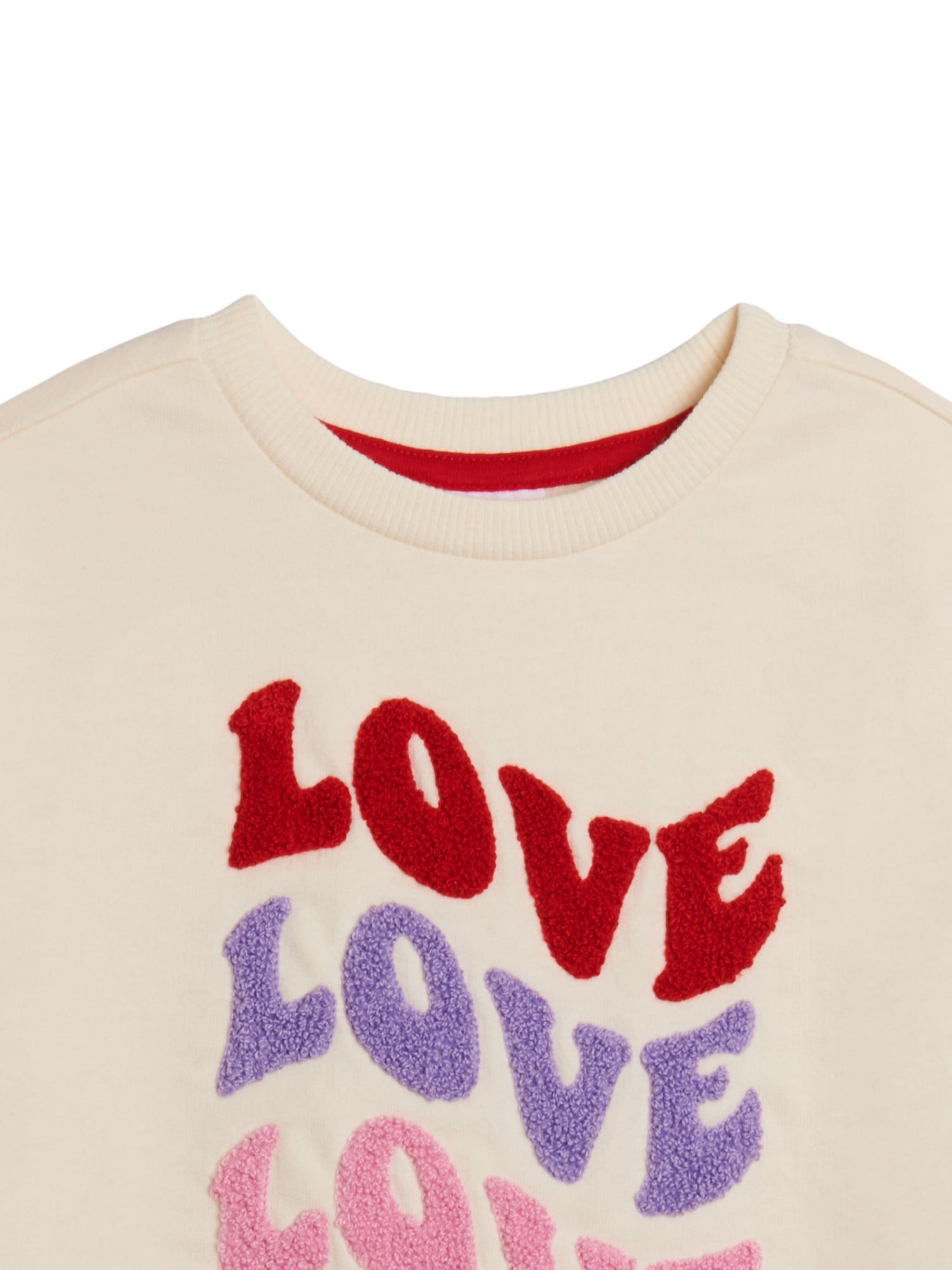 Girls Sweatshirt Sleeves, Long 2T-5T Day with Nation Sizes Valentines Wonder Crewneck Toddler