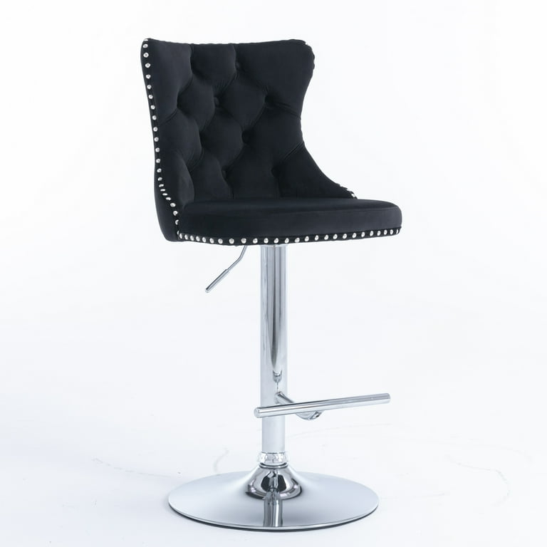 Swivel Bar Chairs Height Adjustable Upholstered Velvet Bar Stools