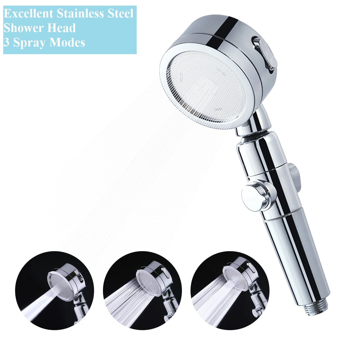 Handheld Shower Head - Powerful Shower Spray Even with Low Water Pressure in Supply Pipeline