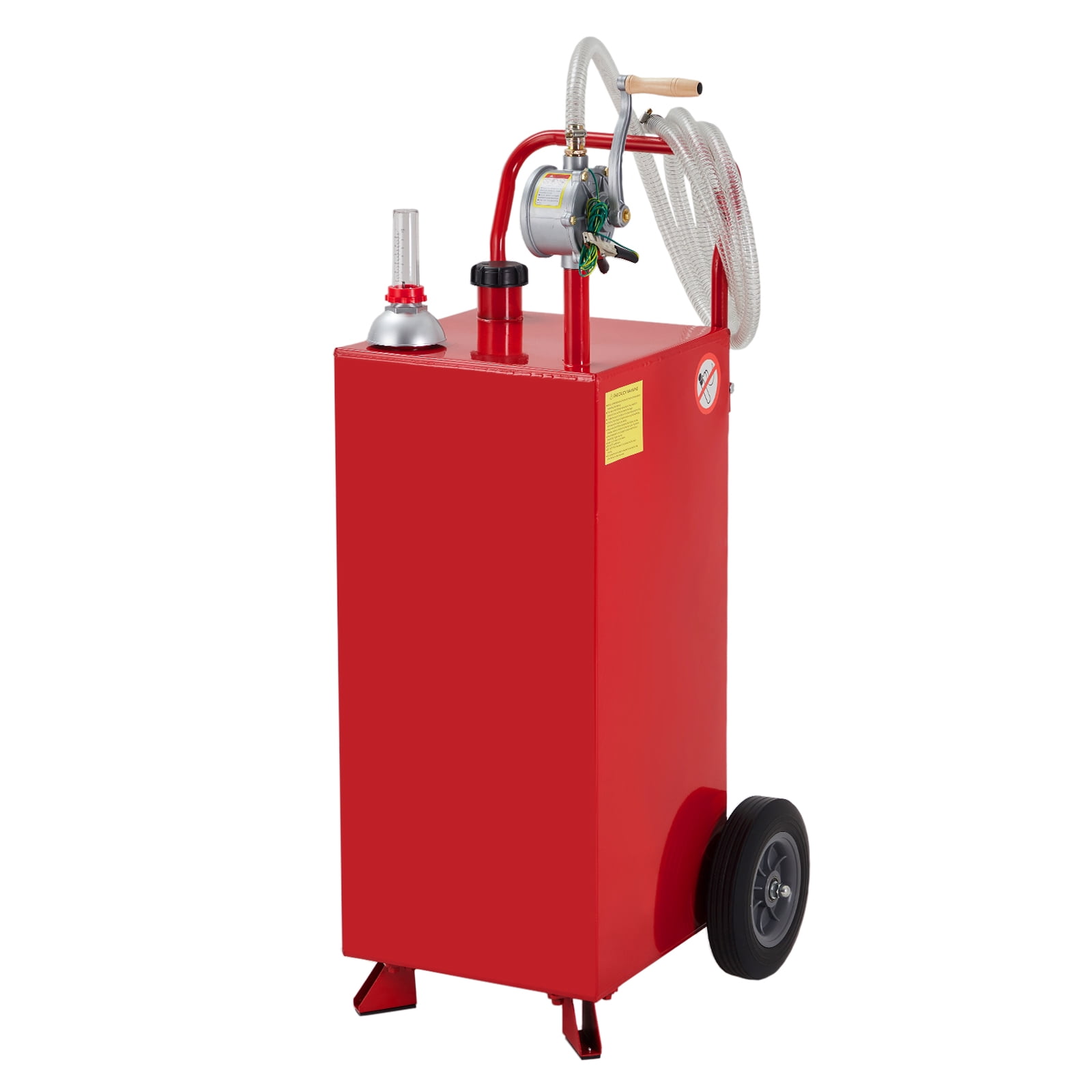 AOILE 20/30/35/40 Gallon Fuel Caddy with Manual Rotary Pump, Portable Gas Storage Tank with 2 Wheels, Easy Transfer for Cars, Boats, ATVs, and Lawn Mowers