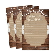 50 4x6 Rustic Wedding Advice & Well Wishes For The Bride and Groom Cards, Reception Wishing Guest Book Alternative, Bridal Shower Games Note Card Marriage Advice Bride To Be, Best Wishes For Mr & Mrs