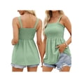 thumbnail image 4 of Lucakuins - Camisola informal de verano para mujer, a la moda, de color sólido, sin mangas, con pliegues Lucakuins  moda, 4 of 5