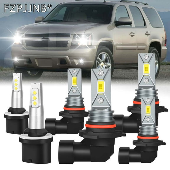 FZPJJNB For Chevy Tahoe 2001-2006 - 6x Combo 9005 9006 880 LED Fog Light Bulbs,6000K White