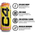thumbnail image 2 of Cellucor C4 Energy Drink, STARBURST Strawberry, Carbonated Sugar Free Pre Workout Performance Drink with no Artificial Colors or Dyes, Pack of 12, 2 of 7