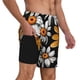 thumbnail image 2 of Balery Yellow White Daisy Pattern Bañador para hombre, shorts de playa de secado rápido con entrepierna y forro de compresión-Small, 2 of 6