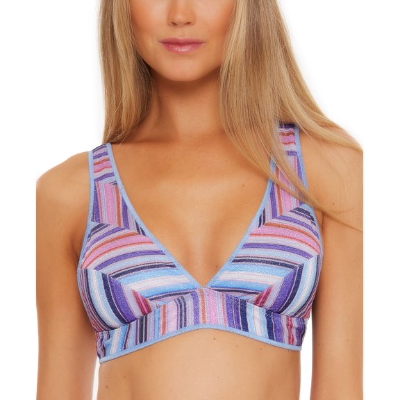 South Coast Teagan Metallic Striped Bikini Top Starry Night Multi D
