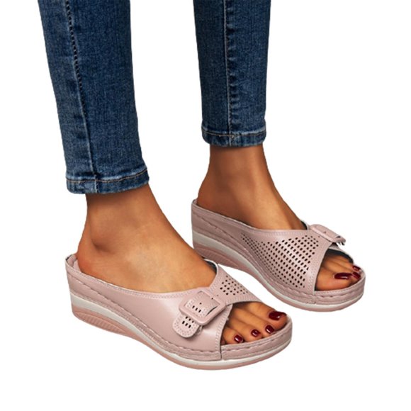 Soft Footbed Orthopedic Arch-support Sandals Women's Platform Wedge Shoes Breathable