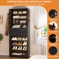 thumbnail image 2 of Homieasy 10-Tier Shoe Cabinet with 2 Drawers, 65cm Width Freestanding Closet Organizer with Adjustable Storage Shelves & Side Hooks –for Entryway, Bedroom, Living Room,Black, 2 of 8