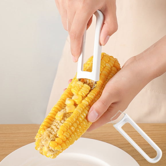 Outil de Rabotage de Maïs en Acier Inoxydable - Batteuse à Grains de Maïs de Qualité Alimentaire avec Lame Dentelée, Poignée Ergonomique Pour, Blanc, JKODE