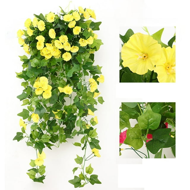 AKEGAMN Artificial Simulation Morning Glory For Outdoor Spring Decoration Outdoor Synthetic Plastic Fabric Morning Glory Petunia Wisteria Suitable For Home Decoration These lifelike vines, with thei