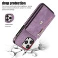 thumbnail image 7 of Jiahe Cover for iPhone 14 Pro Max, Wallet Case Crossbaody, with RFID Blocking Shockproof Zipper Purse with Card Slots Holder Adjustable Detachable Shoulder Strap Lanyard Case Cover, purple, 7 of 7