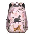 thumbnail image 2 of Dogs with Flowers Backpack for School,Cute School Bag,Schoolbag with Adjustable Shoulder Straps & Padded Back,16.9 Inch, 2 of 5