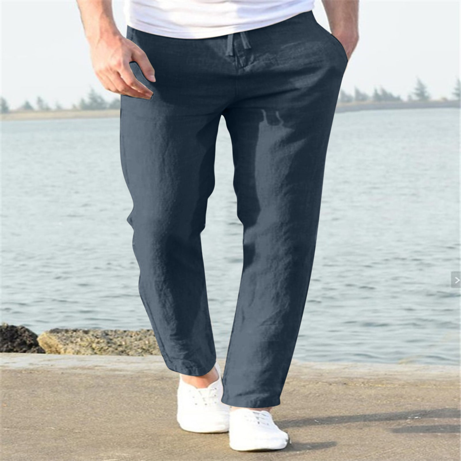 Eashery Men Pants Casual Khaki Slim-Fit Comfort Stretch