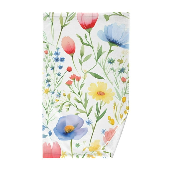 Colorful Floral Flowers Leaves Cotton Face Towels Soft Hand Towel Absorbent Bathroom Towel for Kitchen Hotel Decoration