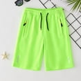thumbnail image 2 of NIEWTR Boys Mesh Athletic Shorts Quick Dry Basketball Soccer Running Shorts Kids Sports Gym Activewear Elastic Waist 4-12 Years(Green,6-7 Years), 2 of 5