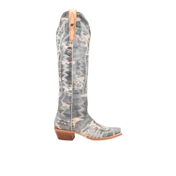 Dan Post Boots Womens Camo Darlin' Pointed Toe Zippered Cowboy Tall Boots
