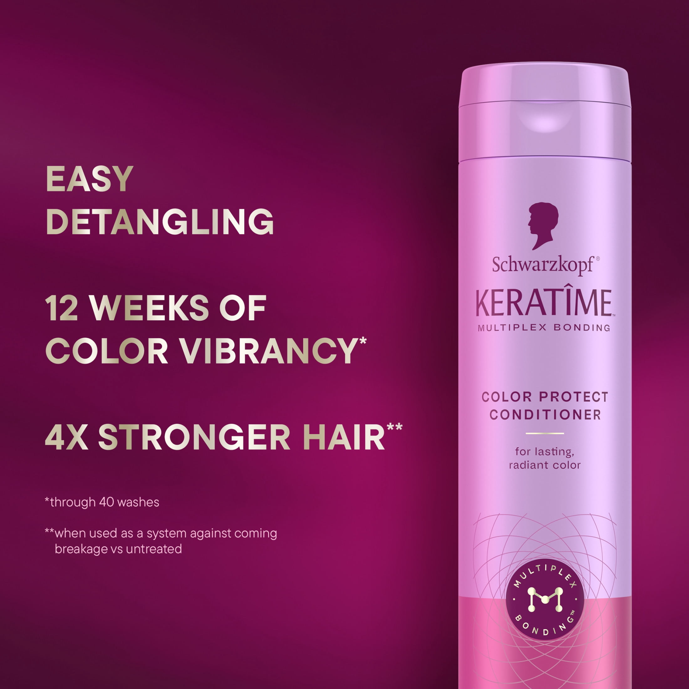 Schwarzkopf KERATIME Color Protect Conditioner for Color-Treated Hair, 10.1 fl oz