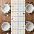 thumbnail image 4 of Table Runner 90 Inches Long for Kitchen Dining, Watercolor Truck Flowers Dresser Scarf Farmhouse, Dining Table Decorations for Wedding/Parties, Spring Butterflies Botanical Plaid 13 x 90 In, 4 of 8