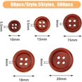 thumbnail image 2 of 300Pcs 5 Sizes Brown Color Wooden Buttons 4 Hole Round Bulk Buttons Mixed Sewing Buttons Craft Buttons for Sewing Clothing Shirt Sweater Coats Suits DIY Decoration Brown, 2 of 7