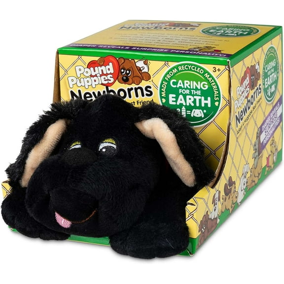 Basic Fun! Pound Puppies Newborns Stuffed Animals and Plush Toys, Polyester Black