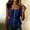 Navy, variant on Women's Cotton Linen Sleeveless Tops Square Neck Button Down Peplum Hem Casual Solid Color Blouse Shirts White