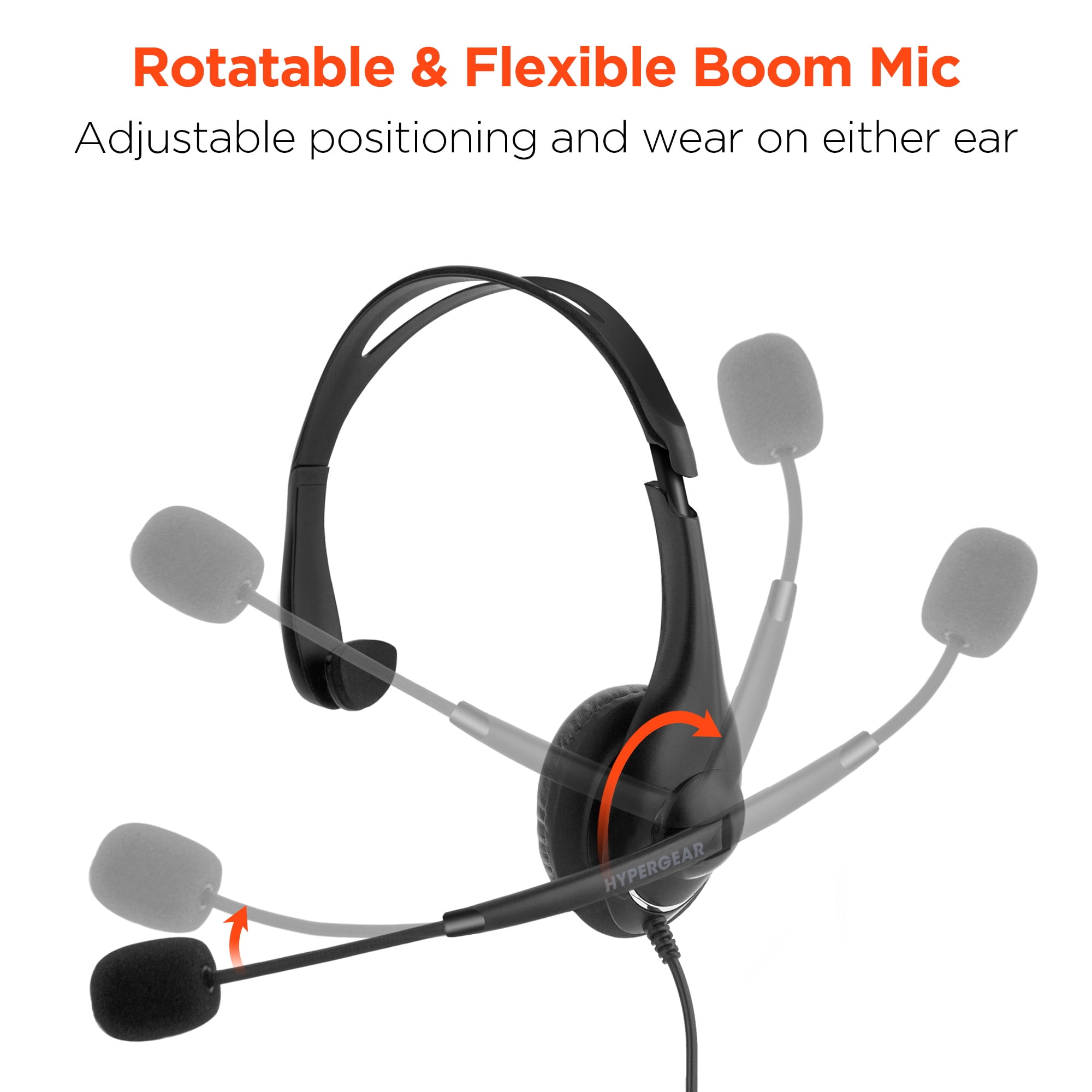 HyperGear V100 Office Professional Wired Headset, Black
