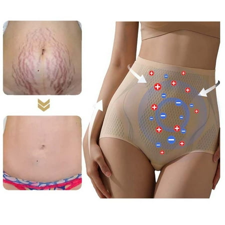 Luxalzxs Ice Silk Fiber Repair Shaping Shorts  High Waisted Tummy Control Ice Silk Ion Shapewear Girdle Seamless Shaping Underwear Brief Panties