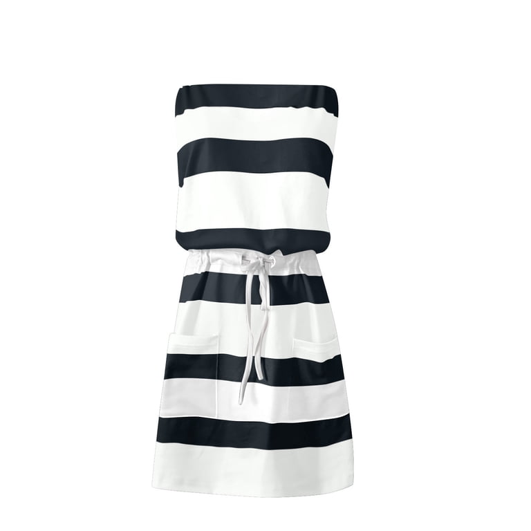black and white striped tube dress By Together Striped Tube Maxi Dress
