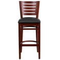 thumbnail image 6 of Flash Furniture 2 Pk. Darby Series Slat Back Mahogany Wood Restaurant Barstool - Black Vinyl Seat, 6 of 7