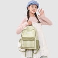 thumbnail image 3 of Cute Aesthetic School Backpack, Spacious Backpack with Pendant, Lightweight Breathable Bookbag for Middle School College (Green), 3 of 5