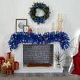 thumbnail image 4 of Nearly Natural 6' Blue Artificial Christmas Garland with 50 Warm White Lights, 4 of 7
