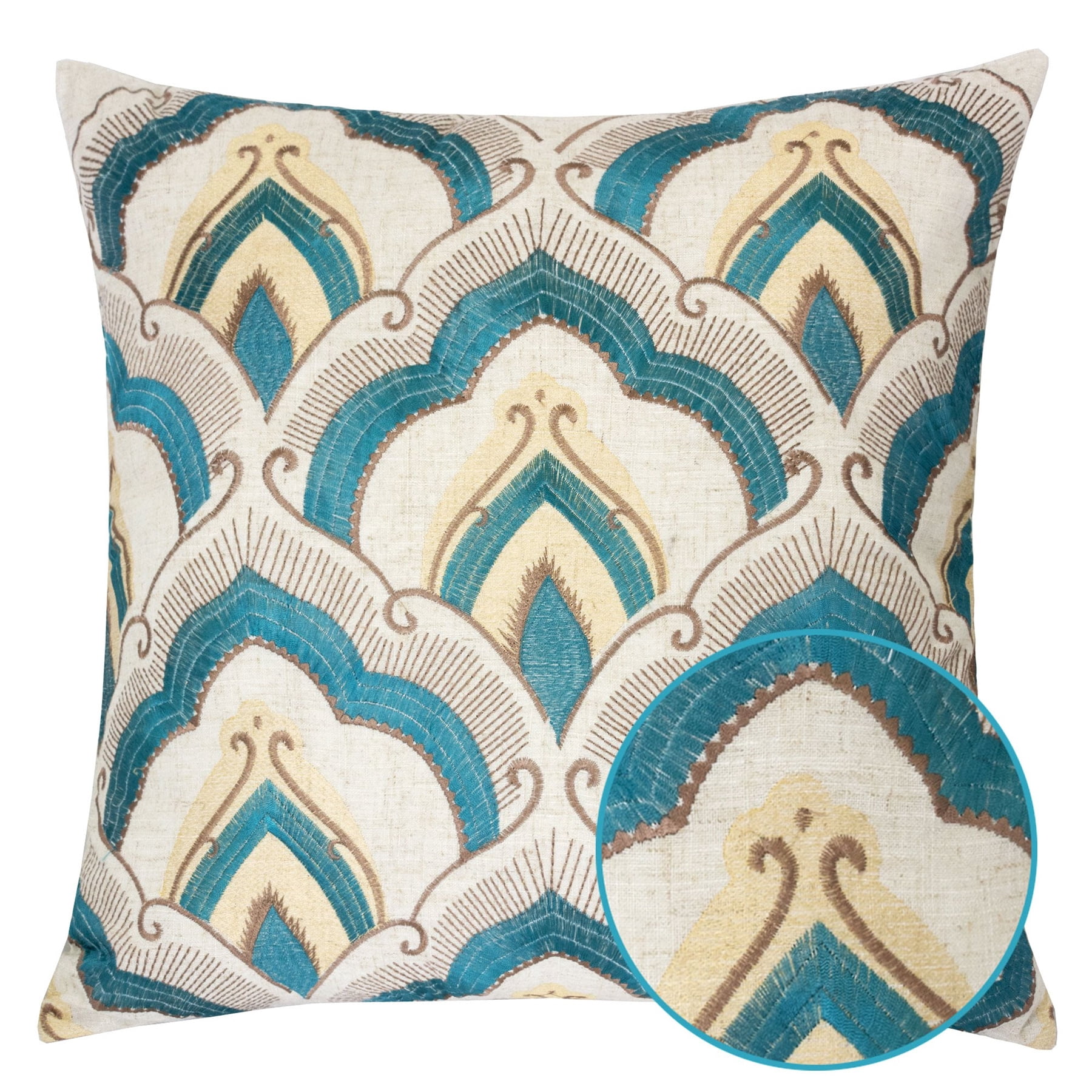 Shelly Multi Color Geometric Polyester 20 in. x 20 in. Throw Pillow