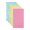 thumbnail image 1 of STOBOK 50 páginas A6 papel de hojas sueltas rayadas de colores con 6 agujeros, planificador de hojas sueltas, papel de relleno para cuaderno, 1 of 7