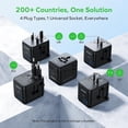 thumbnail image 4 of Universal Travel Adapter 7-in-1, All-in-one European Travel Plug Adapter with 3 USB-C PD & 2 USB-A QC & 2AC, International Power Adapter Outlet for Travel UK/EU/AUS/JP, Travel Essentials(Black), 4 of 4