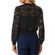 thumbnail image 4 of CHAQUETA BOMBER DE ENCAJE PARA MUJER CON CUELLO ALTO Y CREMALLERA, TRANSPARENTE, XS, NEGRA, PARA EL DÍA DE SAN VALENTÍN, 4 of 6