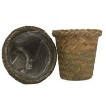 2pcs Woven Flowerpot Flower Basket Plant Basket Round Weaving Basket