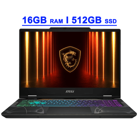 MSI Cyborg 15 Premium Gaming Laptop 15.6" FHD IPS 144Hz Intel 10-core 7 240H 16GB RAM 512GB SSD GeForce RTX 5070 GDDR7 (Up to 798 AI TOPS) 4-zone RGB Backlit Type-C Wi-Fi6E Win11