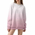 thumbnail image 2 of Women's Oversized Long Sleeve Sweatshirt, Tie Dye Gradient Color Pullover, Loose Fit Crewneck Top, Plus Size Casual Streetwear, Fall Winter Long Sleeve Crewneck Pink XL, 2 of 8