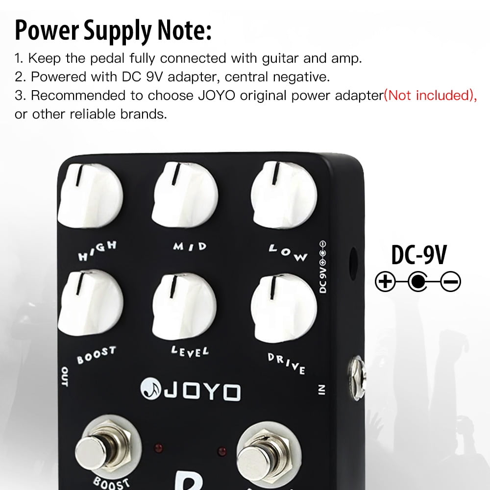 JOYO JF-17 Extreme Metal Guitar Pedal 3 Band EQ Low-Mid-High Gain Boost Distortion