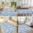 thumbnail image 4 of Large Area Rugs 6'x9', Blue Daisy Carpet Runner Indoor Outdoor Rugs Home Decor Aesthetic, Spring Floral Elegant Pastoral Botanical Non Slip Mats Washable Accent Rug for Living Room Bedroom, 4 of 8