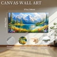 thumbnail image 4 of Landscape Wall Art for Living Room Mountain Lake Large Painting Art Prints Spring Nature Artwork Flowers Pictures for Bedroom Dining Room Modern Farmhouse - 29"x57", 4 of 7