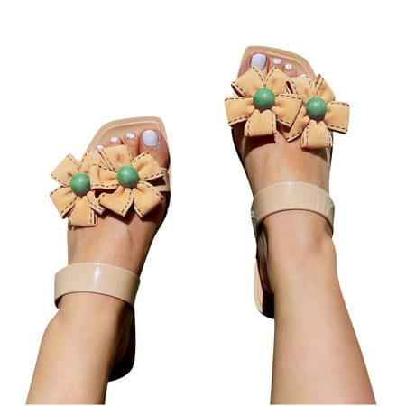 

Summer Sandals For Women Flat Slip On Sandals Roman Shoes Open Toe Casual Sandals